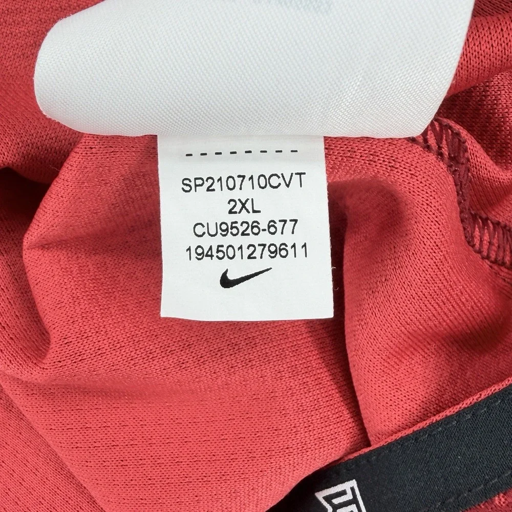 Nike Tiger Woods Golf Shirt Mens XXL Sunday Red Dri-FIT Mock Neck CU9526-677